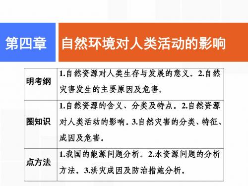 2019届高考一轮创新思维地理：第四章  第三讲 自然资源与人类活动和自然灾害对人类的危害 课件