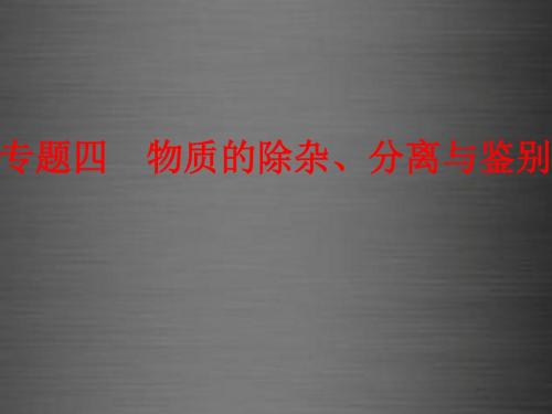 【备战策略】2016中考化学二轮复习 专题突破强化训练 专题四 物质的除杂、分离与鉴别课件 鲁教版
