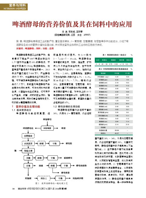 啤酒酵母的营养价值及其在饲料中的应用