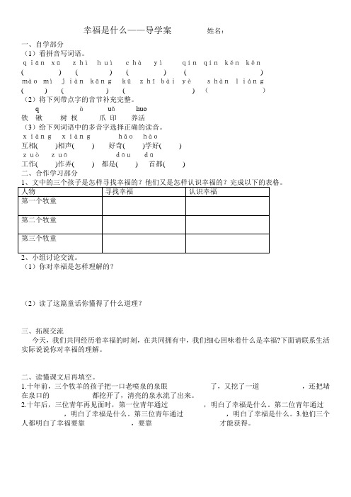 幸福是什么导学案