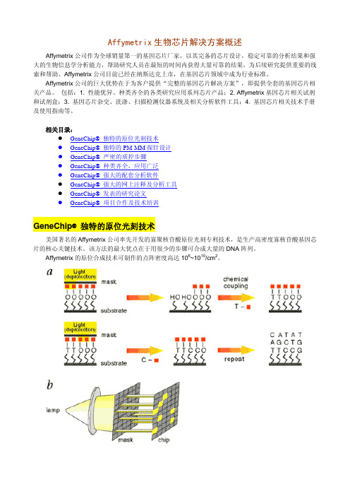 Affymetrix生物芯片简介