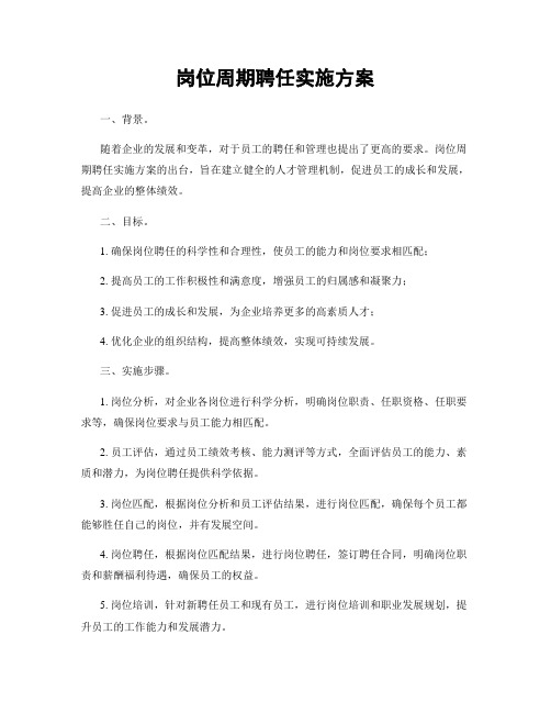 岗位周期聘任实施方案