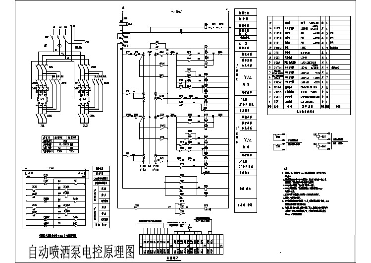 某型号自动喷洒泵电控电气原理设计CAD平面图纸