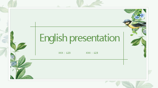 ppt经典模板--English presentation