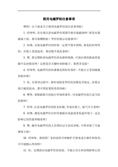 船用电磁罗经注意事项