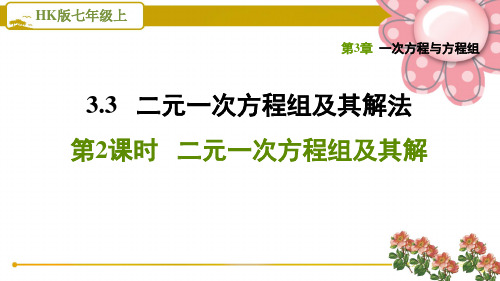 沪科版七上《二元一次方程组及其解》PPT课件