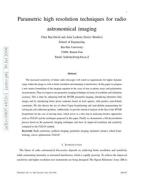 Parametric high resolution techniques for radio astronomical imaging