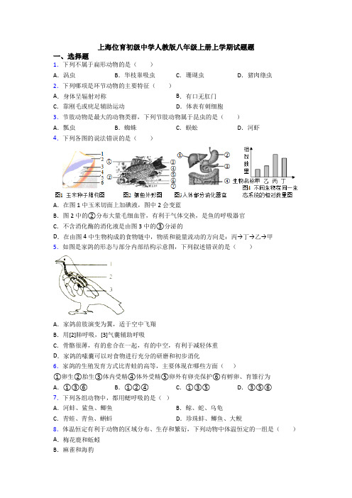 上海位育初级中学人教版八年级上册上学期试题题