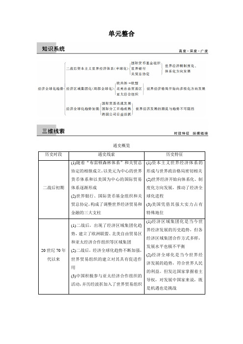 高考历史(人教版)大一轮复习配套文档：第十一单元 世界经济的全球化趋势 单元整合