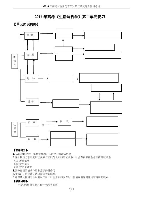 -2014年高考《生活与哲学》第二单元综合复习总结