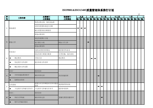 ISO13485体系推行计划方案