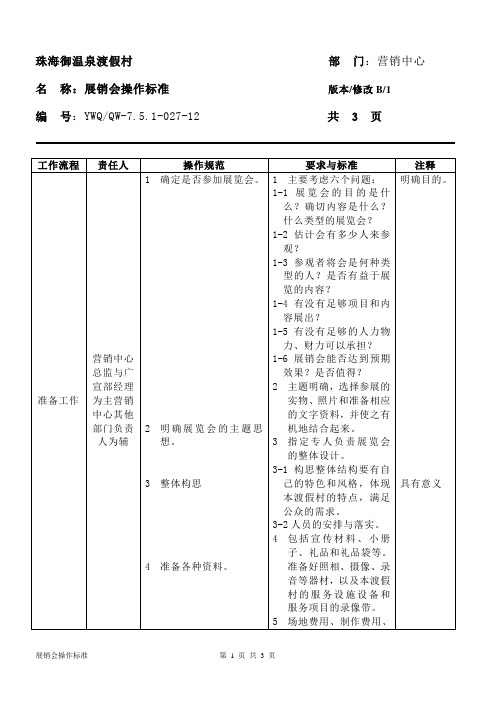 12展销会操作标准