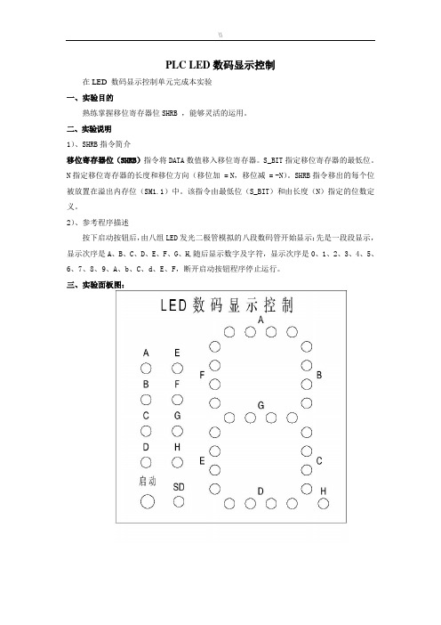 PLCLED数码显示控制实验