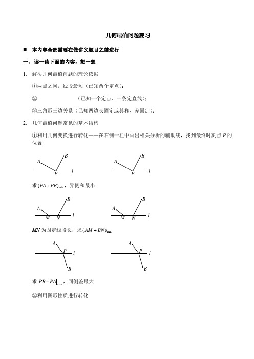  2019中考数学专题复习资料--几何最值问题(含解析)