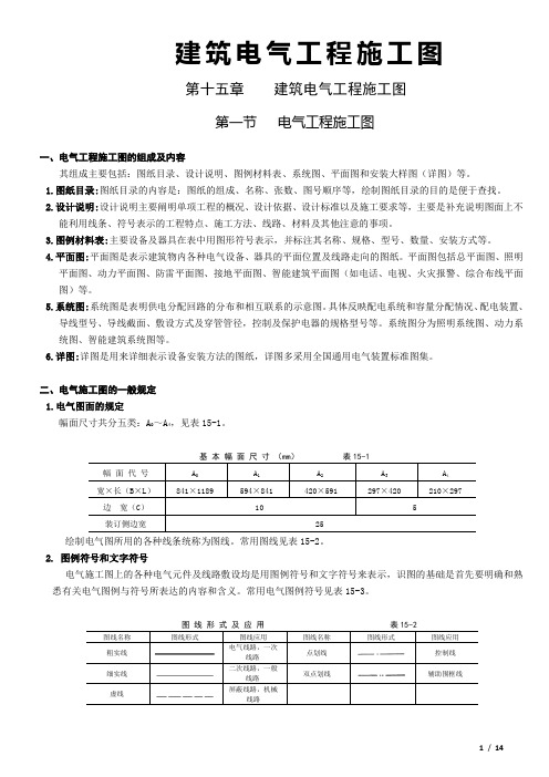 建筑电气施工图实例图解(图例、符号、含义)汇总