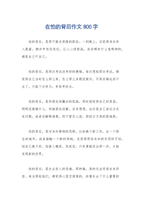 在怕的背后作文800字