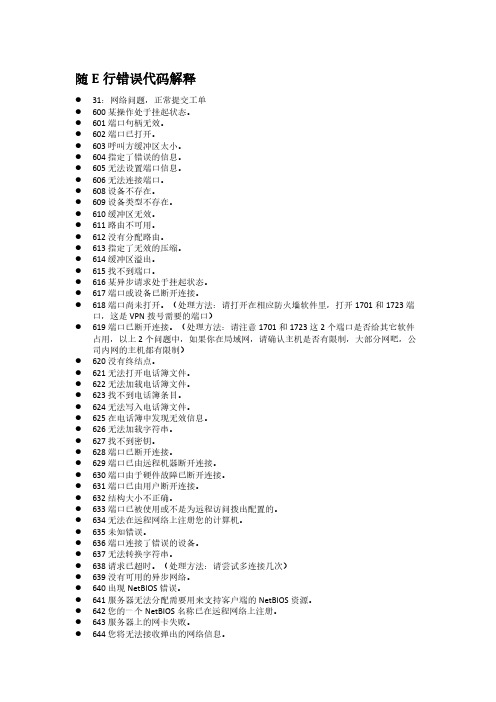 【免费下载】G3网卡随E行错误代码及解决方法