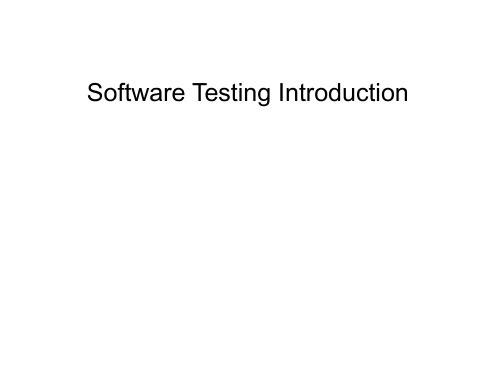 Software Testing Introduction