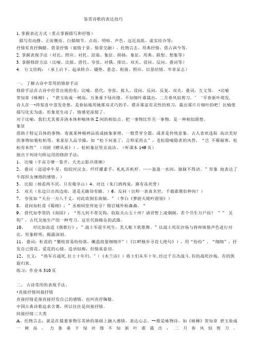 《鉴赏诗歌的表达技巧》优秀教案.doc