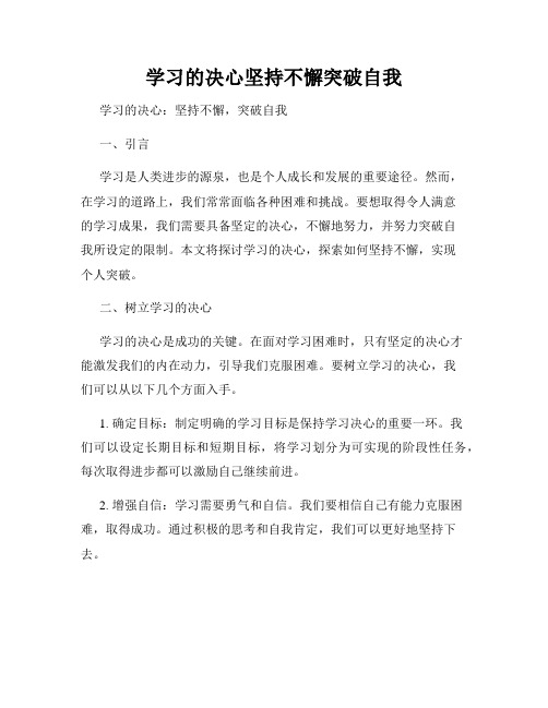 学习的决心坚持不懈突破自我