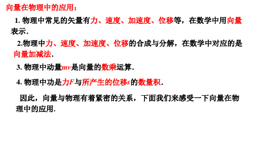 高一下学期数学人教A版必修第二册6.4.2向量在物理中的应用举例课件11张ppt