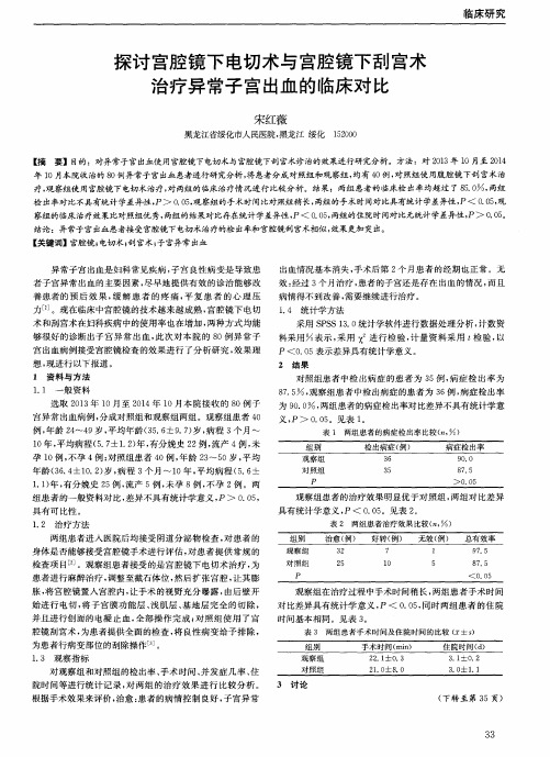 探讨宫腔镜下电切术与宫腔镜下刮宫术治疗异常子宫出血的临床对比