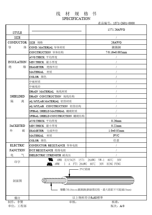 线材规格书