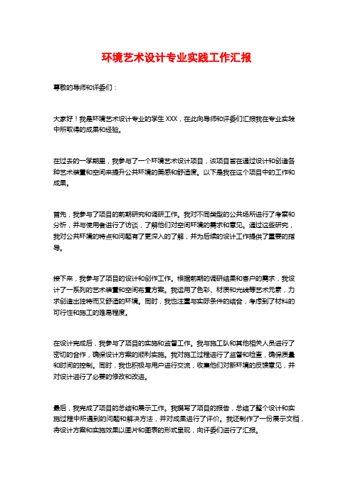 环境艺术设计专业实践工作汇报