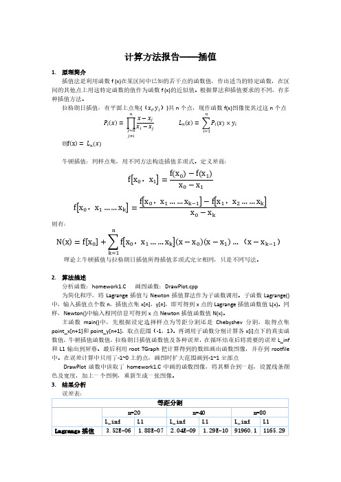 计算方法-插值法报告