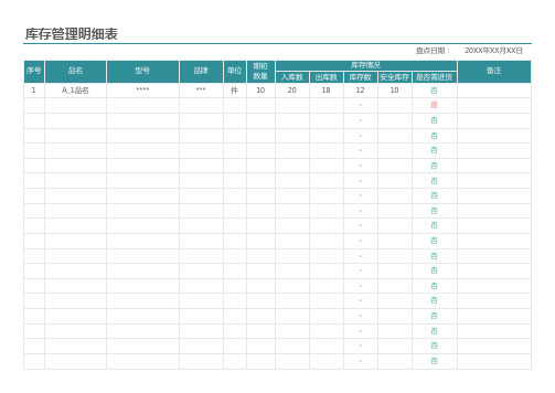 库存管理明细表