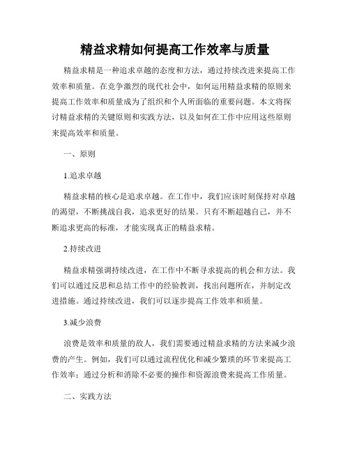 精益求精如何提高工作效率与质量