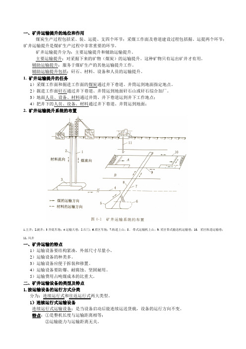 太原理工大学2014级采掘运输机械与提升考试重点