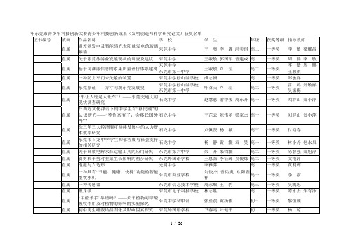 东莞市青少年科技创新大赛青少年科技创新成果(发明