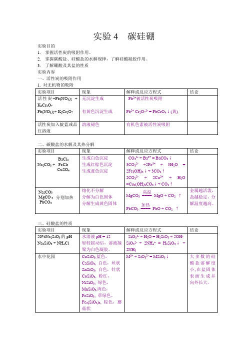 实验4  碳硅硼