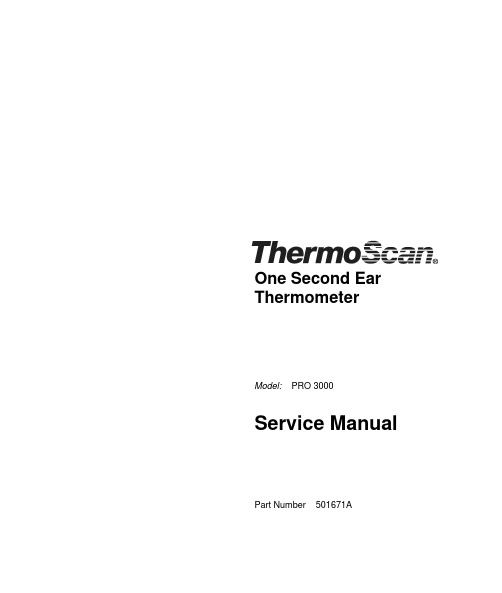 Braun ThermoScan Pro 3000 Service Manual