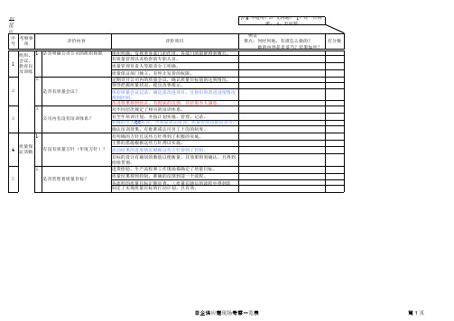 供应商现场质量体系审核项目一览表模板