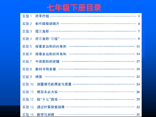 苏科版初中数学实验手册的理解与使用