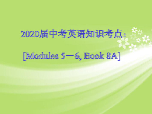 重磅-外研版2020届中考英语知识考点: Book 8A Modules 5-6(基础过关 考点透视 典例解析)课件.ppt