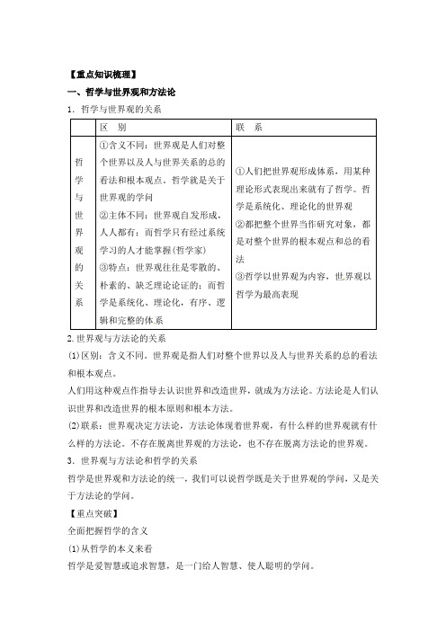 2020年高考政治大一轮复习精品教学案专题汇编：专题31 美好生活的向导(含哲学与时代精神)(教师版)