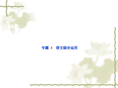 2018年安徽中考语文专题复习课件：专题4语文综合运用(共121张PPT)