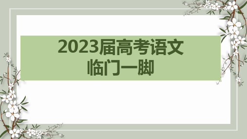 2023届高考语文复习：临门一脚最后叮咛 课件92张