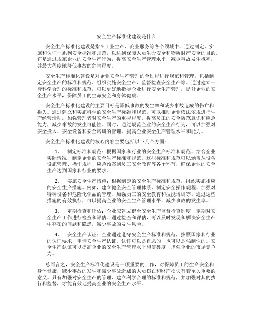 安全生产标准化建设是什么