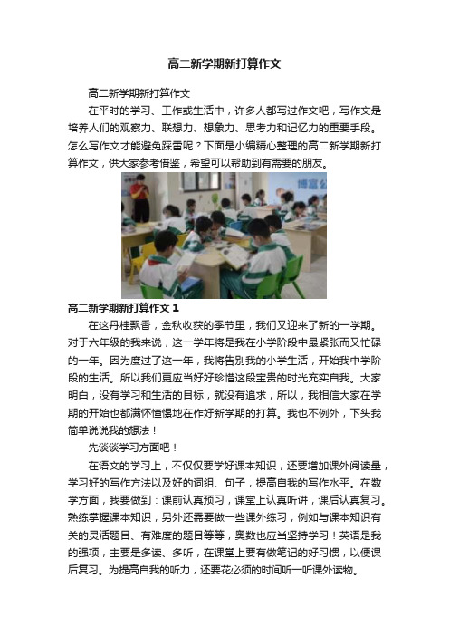 高二新学期新打算作文