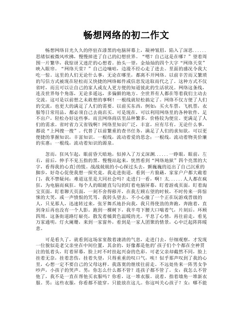 畅想网络的初二作文