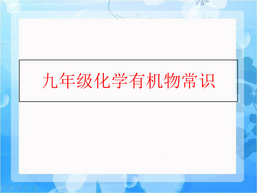 【精品】九年级化学有机物常识PPT课件