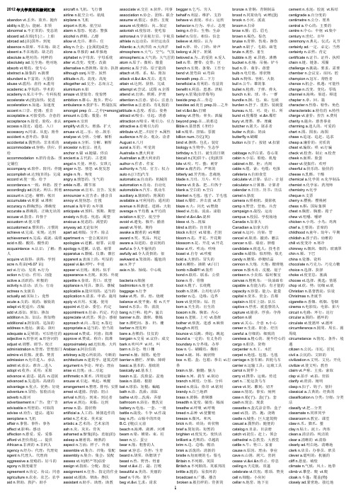 2012 四级词汇表[新大纲_7面]