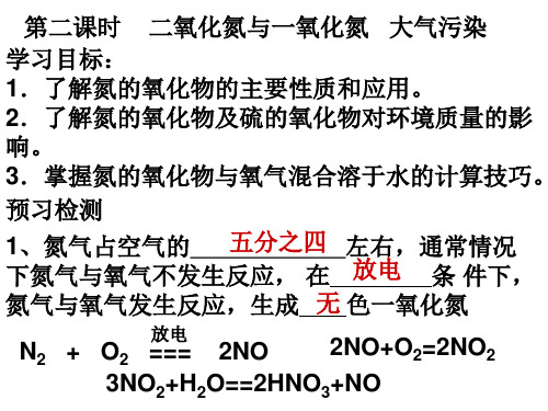人教版必修1 4.3硫和氮的氧化物--氮的氧化物(2课时)(共14张PPT)