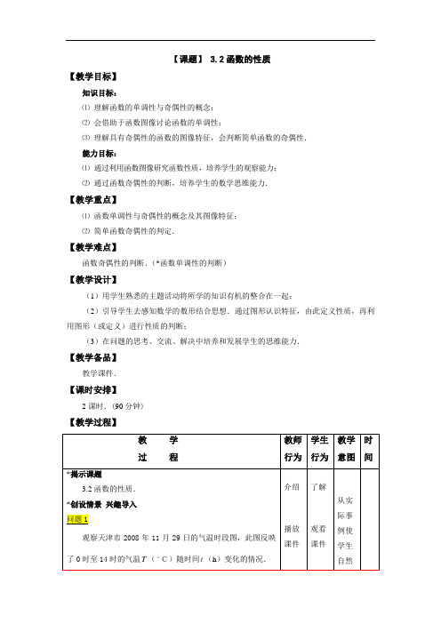 最新中职教材数学3.2函数的性质(公共基础类)数学