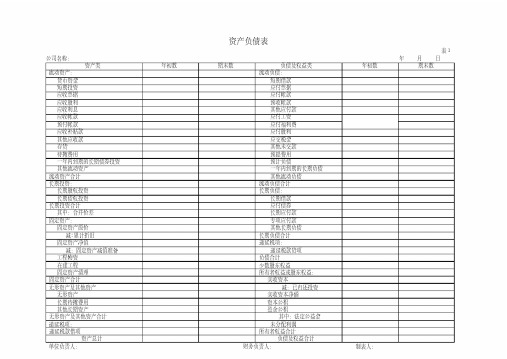 会计报表-资产负债表-利润表-损益表-现金流量表