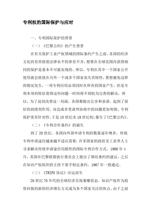 专利权的国际保护与应对-2019年精选文档